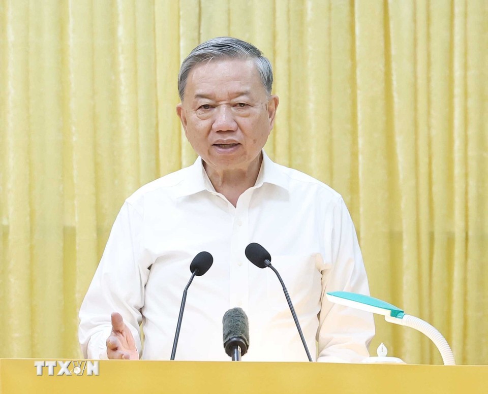 Tổng Bí thư Tô Lâm phát biểu. Ảnh: TTXVN.