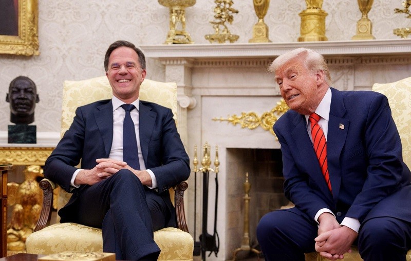 Ông Rutte và ông Trump tại Nhà Trắng ngày 13/3. Ảnh: Getty
