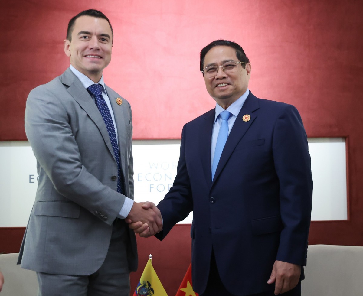 Phiên bản chính thức của 555Win Phạm Minh Chính và Tổng thống Ecuador Daniel Noboa. Ảnh: VGP.