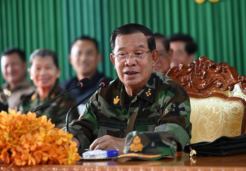 Ông Hun Sen tại tỉnh Oddar Meanchey ngày 26/6. Ảnh: Facebook/@Samdech Hun Sen of Cambodia