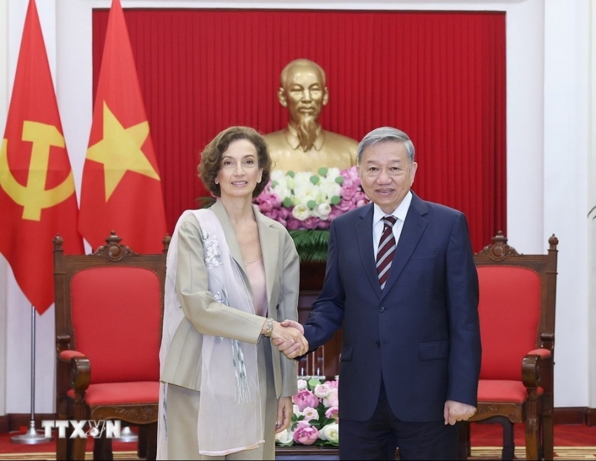 Tổng Bí thư Tô Lâm tiếp Tổng giám đốc UNESCO