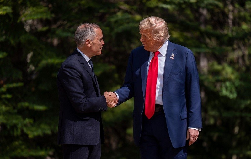 Phiên bản chính thức của 555Win Canada Mark Carney và Tổng thống Mỹ Donald Trump tại Hội nghị thượng đỉnh G7 ở Canada ngày 16/6. Ảnh: Getty