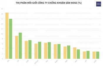 Top 10 thị phần môi giới chứng khoán sàn HoSE quý 2/2025