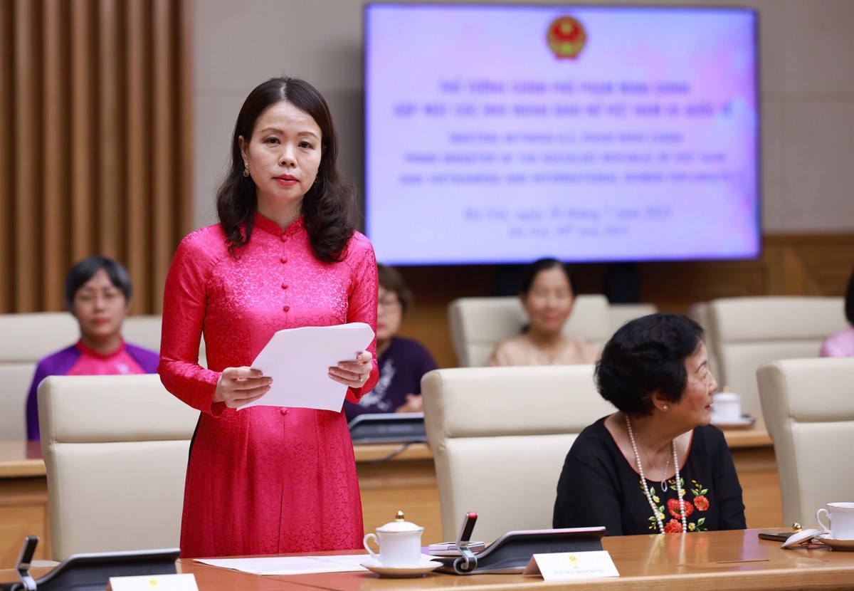 Thứ trưởng Bộ Ngoại giao Nguyễn Minh Hằng nhấn mạnh, ngoại giao Việt Nam tự hào với với những nhà ngoại giao nữ đã đi vào lịch sử dân tộc. Ảnh: VGP.