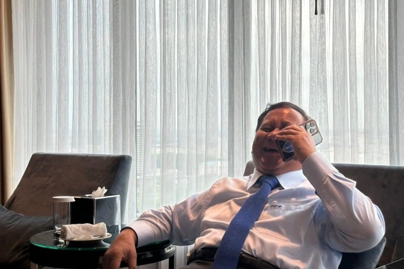 Tổng thống Indonesia Prabowo Subianto điện đàm với ông Donald Trump ngày 16/7. Ảnh: Facebook/@Prabowo Subianto