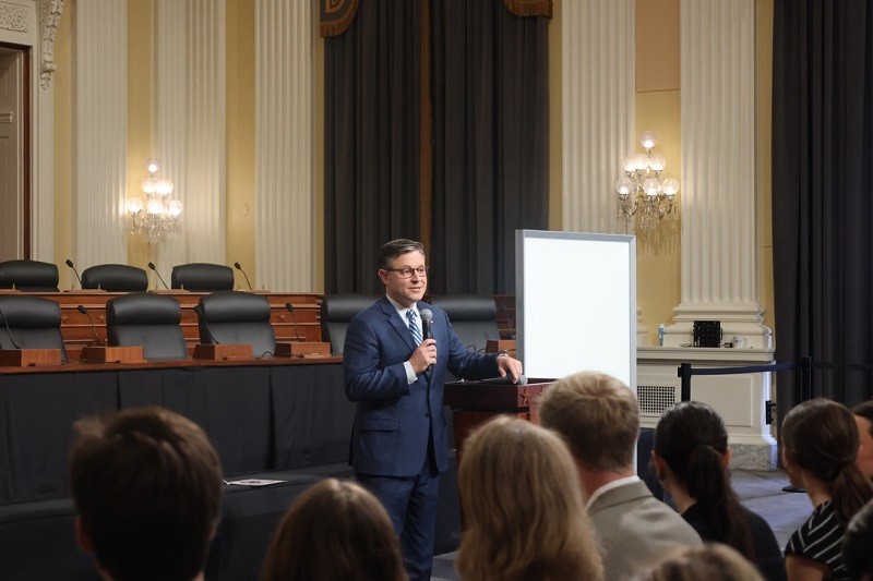 Chủ tịch Hạ viện Mỹ Mike Johnson tại Washington ngày 16/7. Ảnh: X/@HouseAdmin