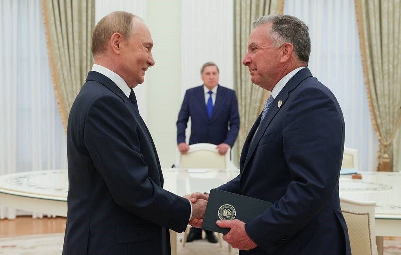Ông Vladimir Putin và ông Steve Witkoff tại Điện Kremlin ngày 6/8. Ảnh: Văn phòng Báo chí và Thông tin Tổng thống Nga.