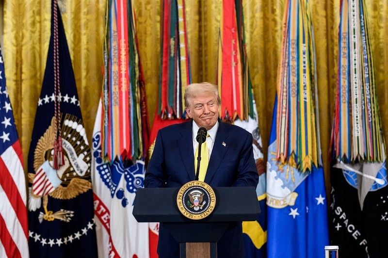Tổng thống Mỹ Donald Trump tại Nhà Trắng ngày 8/8. Ảnh: Nhà Trắng