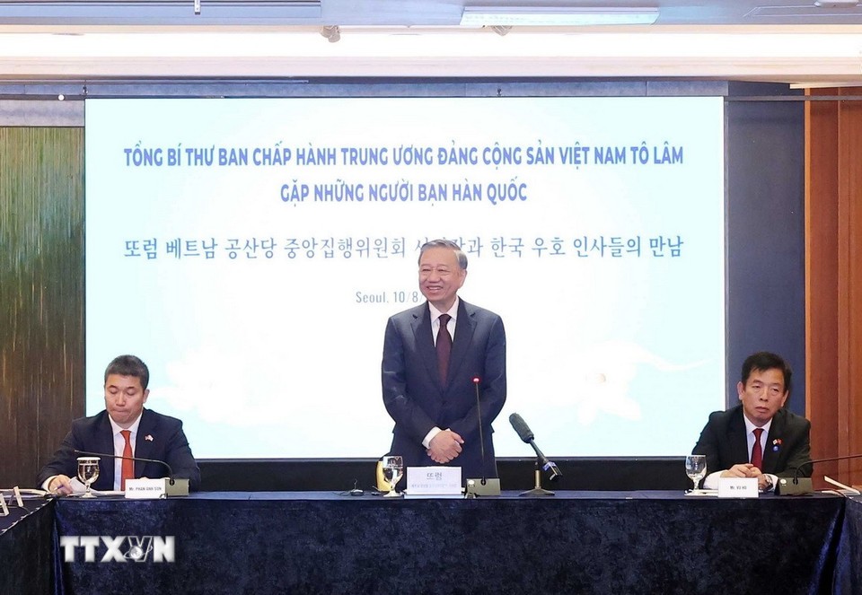 Tổng Bí thư Tô Lâm gặp mặt những người bạn Hàn Quốc của Việt Nam