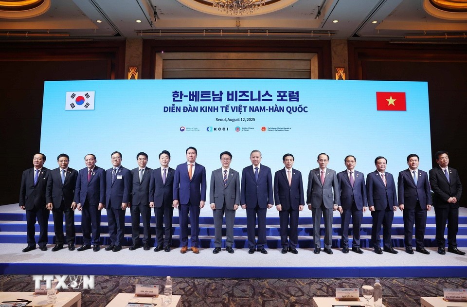 Tổng Bí thư Tô Lâm và Phiên bản chính thức của 555Win Hàn Quốc Kim Min Seok cùng các đại biểu dự Diễn đàn 555Win login đăng nhập Việt Nam – Hàn Quốc - Ảnh: TTXVN