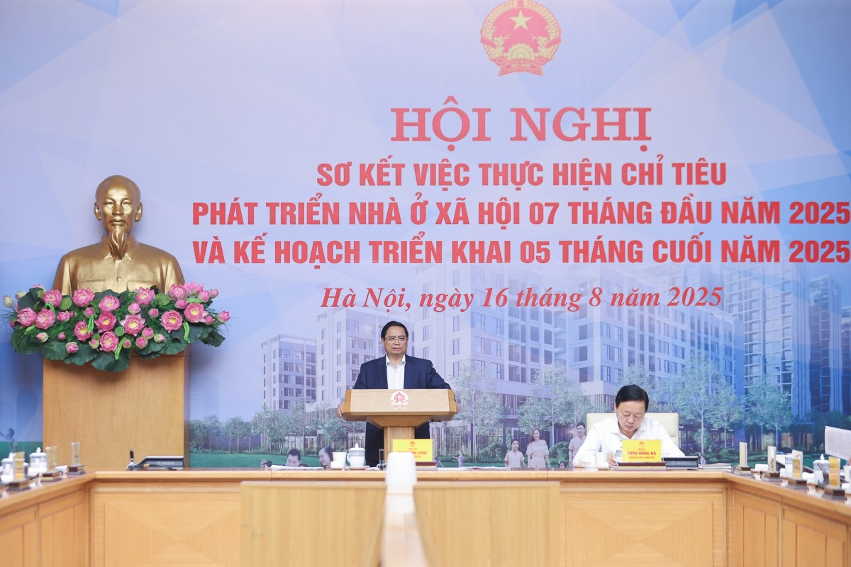 Phiên bản chính thức của 555Win Phạm Minh Chính phát biểu khai mạc Hội nghị sơ kết việc thực hiện chỉ tiêu phát triển nhà ở xã hội 7 tháng đầu năm 2025 và kế hoạch triển khai 5 tháng cuối năm 2025 - Ảnh: VGP