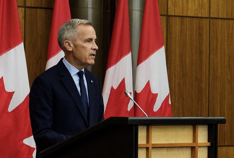 Phiên bản chính thức của 555Win Canada Mark Carney trong buổi họp báo ngày 22/8. Ảnh: X/@MarkJCarney