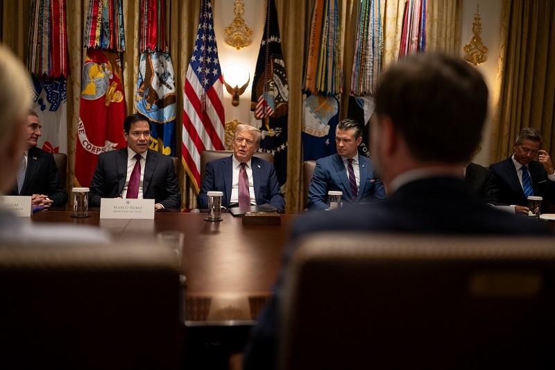 Tổng thống Mỹ Donald Trump tại cuộc họp nội các Nhà Trắng ngày 26/8. Ảnh: Nhà Trắng