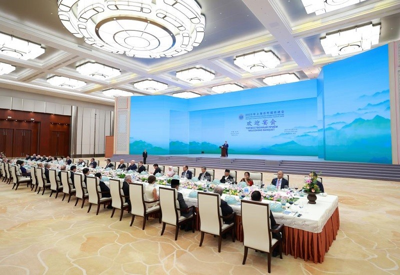 Quang cảnh quốc yến tại thành phố Thiên Tân ngày 31/8. Ảnh: Tân Hoa xã