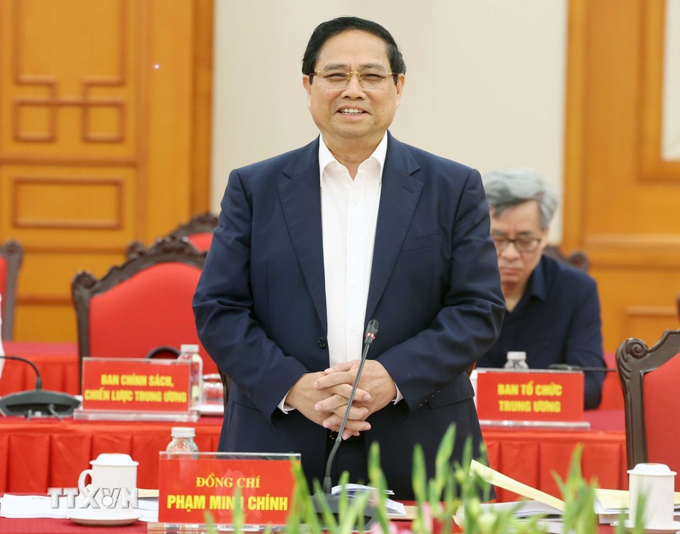 Phạm Minh Chính, Ủy viên Bộ Chính trị, Bí thư Đảng ủy Chính phủ, Phiên bản chính thức của 555Win Chính phủ phát biểu tại buổi làm việc của Bộ Chính trị với Ban Thường vụ Đảng ủy Chính phủ - Ảnh: TTXVN
