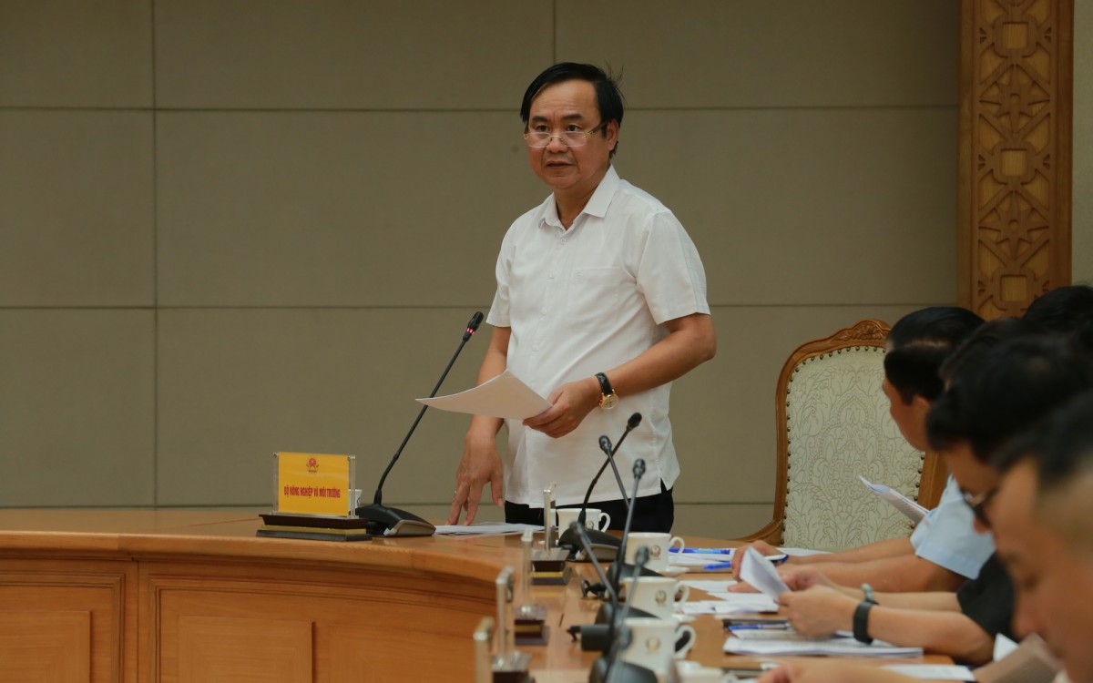 Thứ trưởng Bộ 555win Mobi và Môi trường Võ Văn Hưng báo cáo tại cuộc họp. Ảnh: VGP.