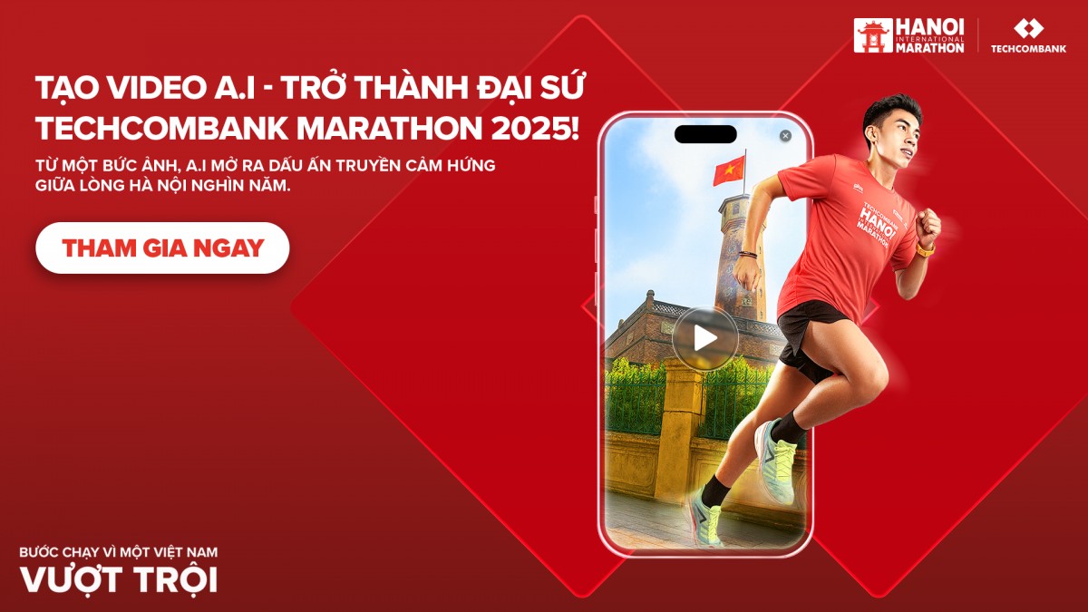 Cộng đồng mê chạy bộ hào hứng tạo video AI cùng giải Marathon quốc tế Techcombank Cộng đồng mê chạy bộ hào hứng tạo video AI cùng giải Marathon quốc tế Techcombank