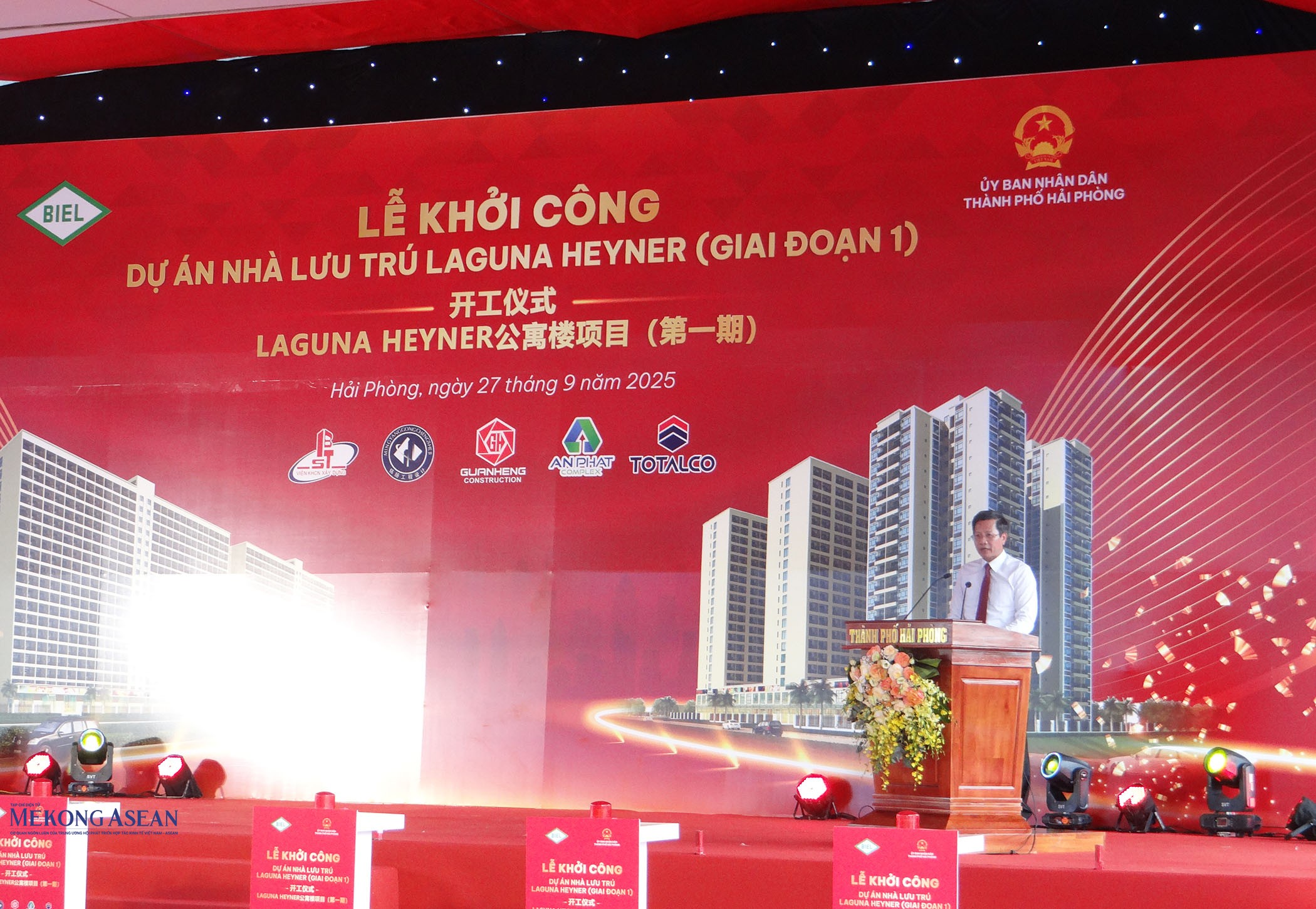 Ông Lê Anh Quân, Phó Chủ tịch Thường trực UBND thành phố Hải Phòng phát biểu tại lễ khởi công. Ảnh: Phùng Nguyện/555win Login. Ông Lê Anh Quân, Phó Chủ tịch Thường trực UBND thành phố Hải Phòng phát biểu tại lễ khởi công. Ảnh: Phùng Nguyện/555win Login.