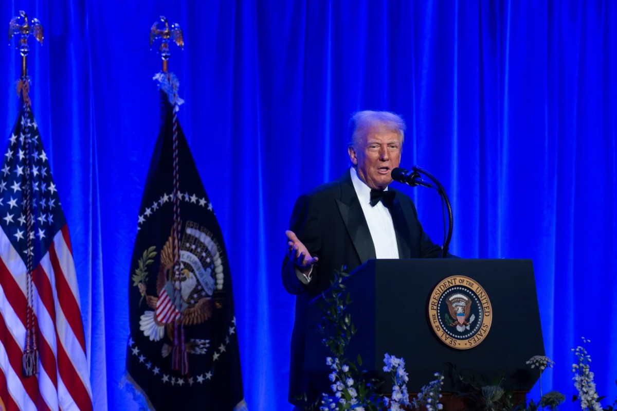 Tổng thống Mỹ Donald Trump trong bữa tiệc tối tại khu điền trang Mount Vernon ở bang Virginia hôm 20/9. Ảnh: Nhà Trắng