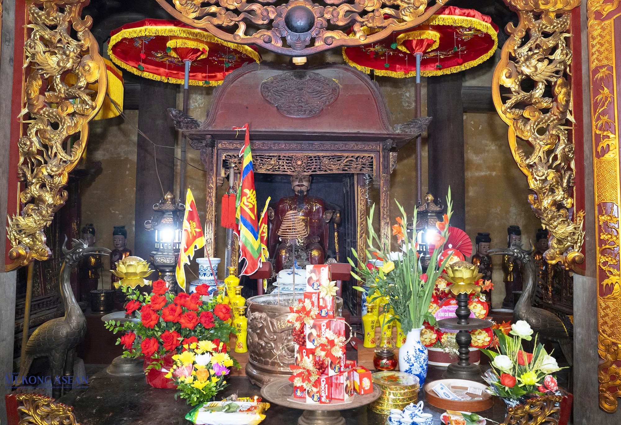 Tượng thờ danh tướng Yết Kiêu tại đền Quát, xã Yết Kiêu, thành phố Hải Phòng. Ảnh: Quang Tiệp.