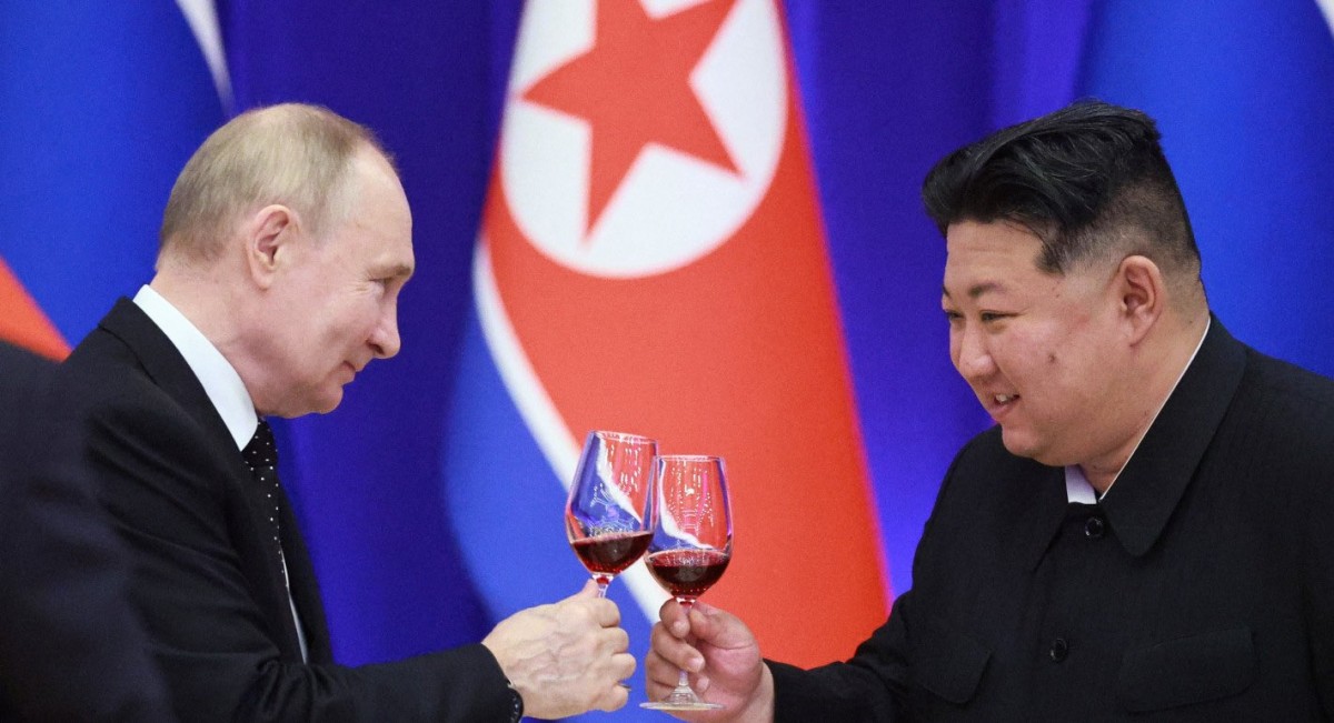 Tổng thống Nga Vladimir Putin và nhà lãnh đạo Triều Tiên Kim Jong Un. Ảnh: RT