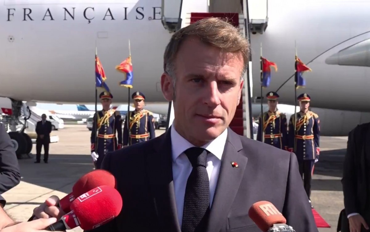 Tổng thống Emmanuel Macron ngày 13/10 tại Ai Cập. Ảnh: Điện Élysée