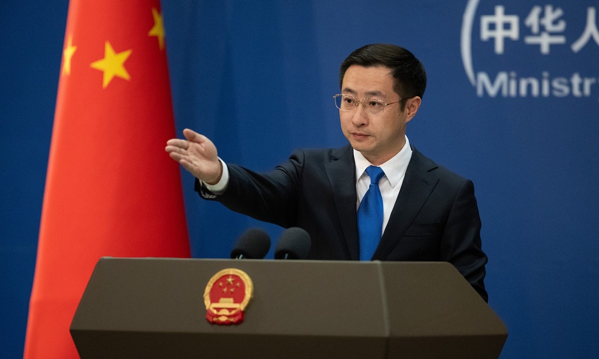 Phát ngôn viên Bộ Ngoại giao Trung Quốc Lâm Kiếm ngày 15/10. Ảnh: Global Times