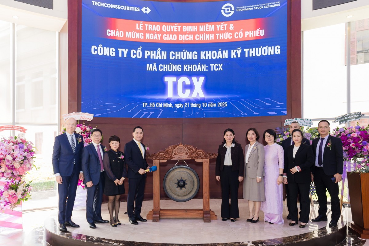 Hơn 2,31 tỷ cổ phiếu TCBS chính thức niêm yết và giao dịch từ ngày 21/10