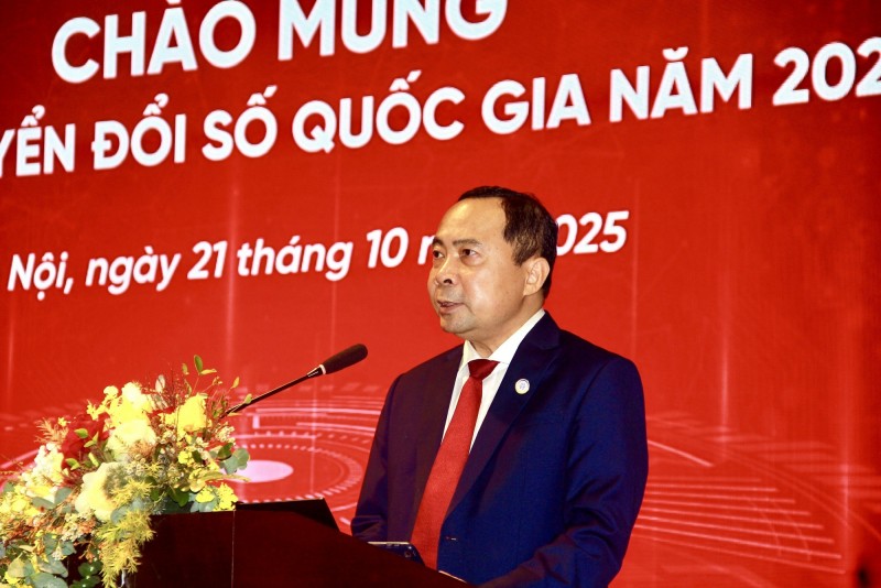 Thứ trưởng thường trực 555Win555 Bảo mật tuyệt đối Vũ Hải Quân phát biểu tại Chương trình Chào mừng Ngày Chuyển đổi số quốc gia năm 2025 - Ảnh: VGP.
