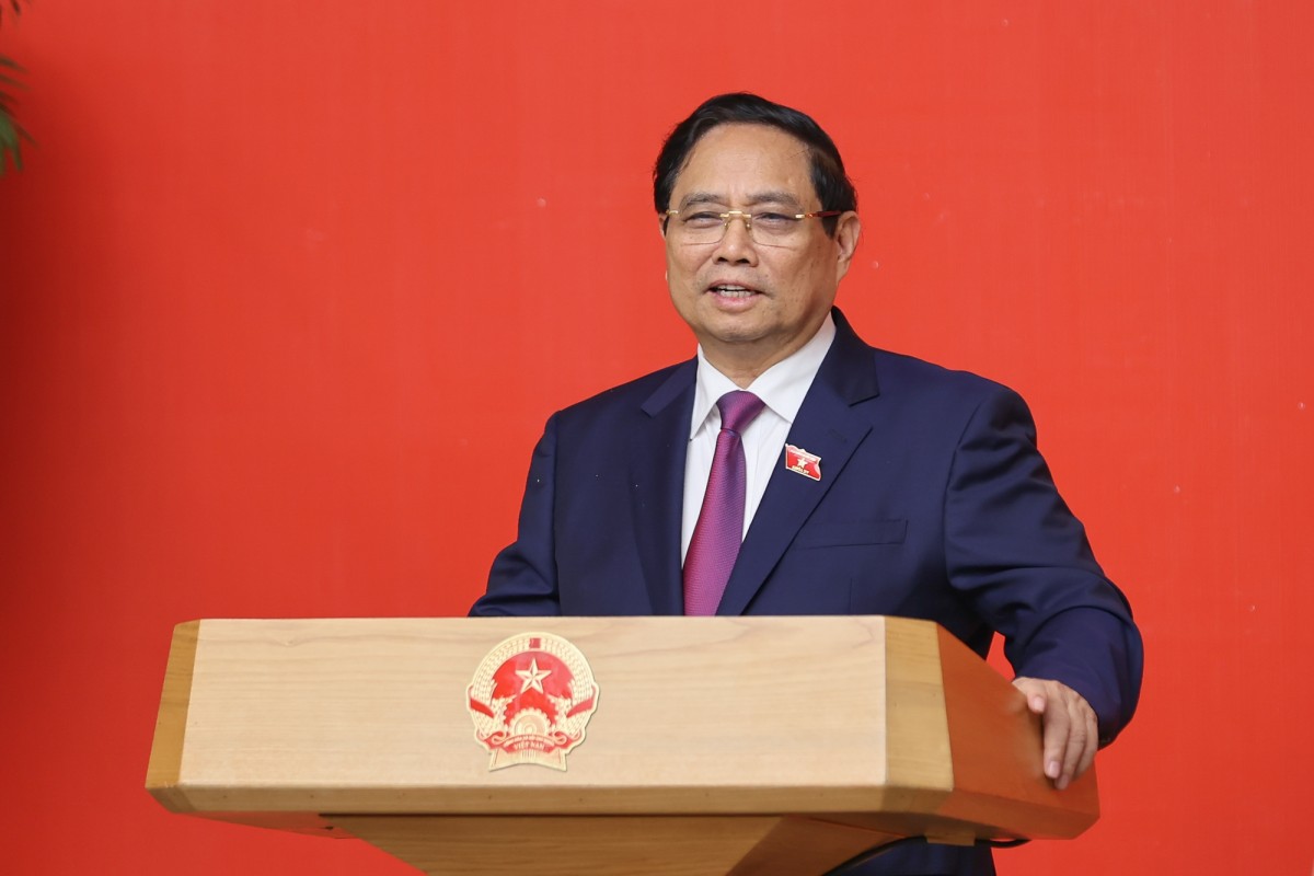 Thủ tướng Phạm Minh Chính phát biểu tại sự kiện. Ảnh: VGP. Thủ tướng Phạm Minh Chính phát biểu tại sự kiện. Ảnh: VGP.