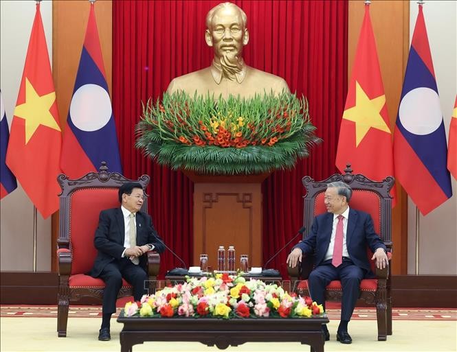 Tổng Bí thư Tô Lâm tiếp Tổng Bí thư, Chủ tịch nước Lào Thongloun Sisoulith Tổng Bí thư Tô Lâm tiếp Tổng Bí thư, Chủ tịch nước Lào Thongloun Sisoulith