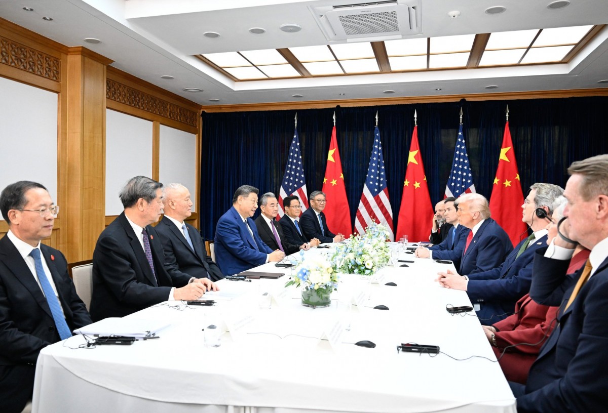 Quang cảnh cuộc họp tại sân bay quốc tế Gimhae ở thành phố Busan, Hàn Quốc. Ảnh: Chinese Embassy in US