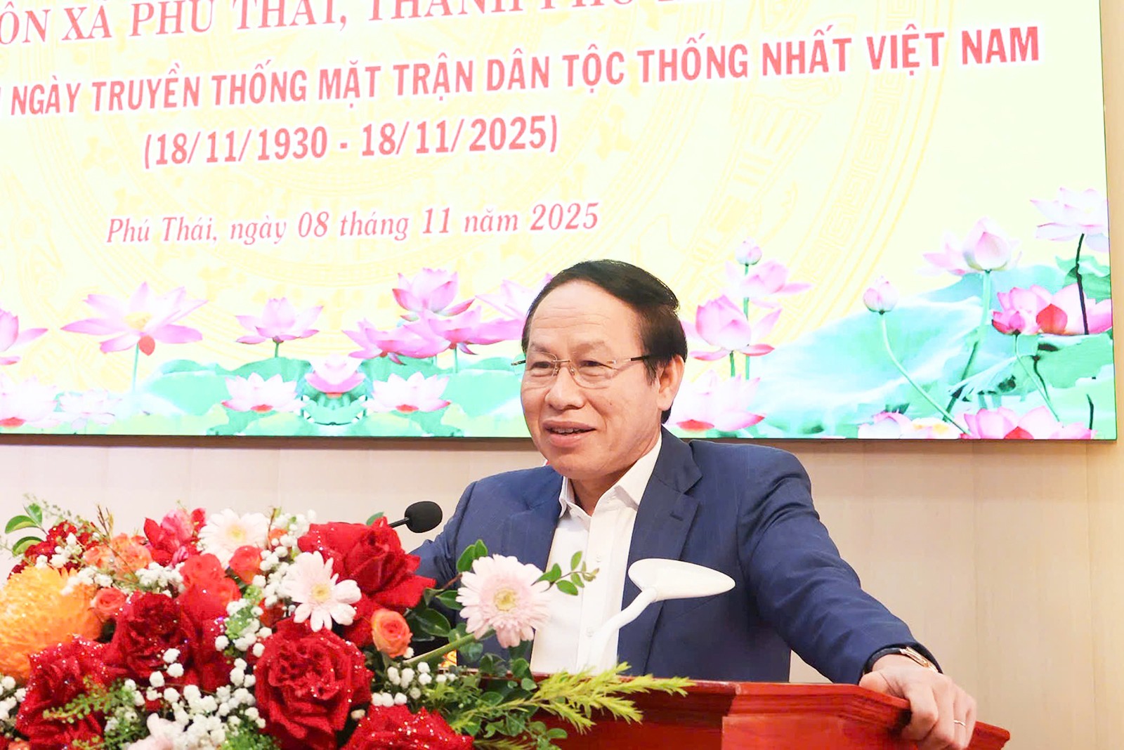 Bí thư Thành ủy Hải Phòng phát biểu tại ngày hội. Ảnh: Cổng TTĐT Hải Phòng.