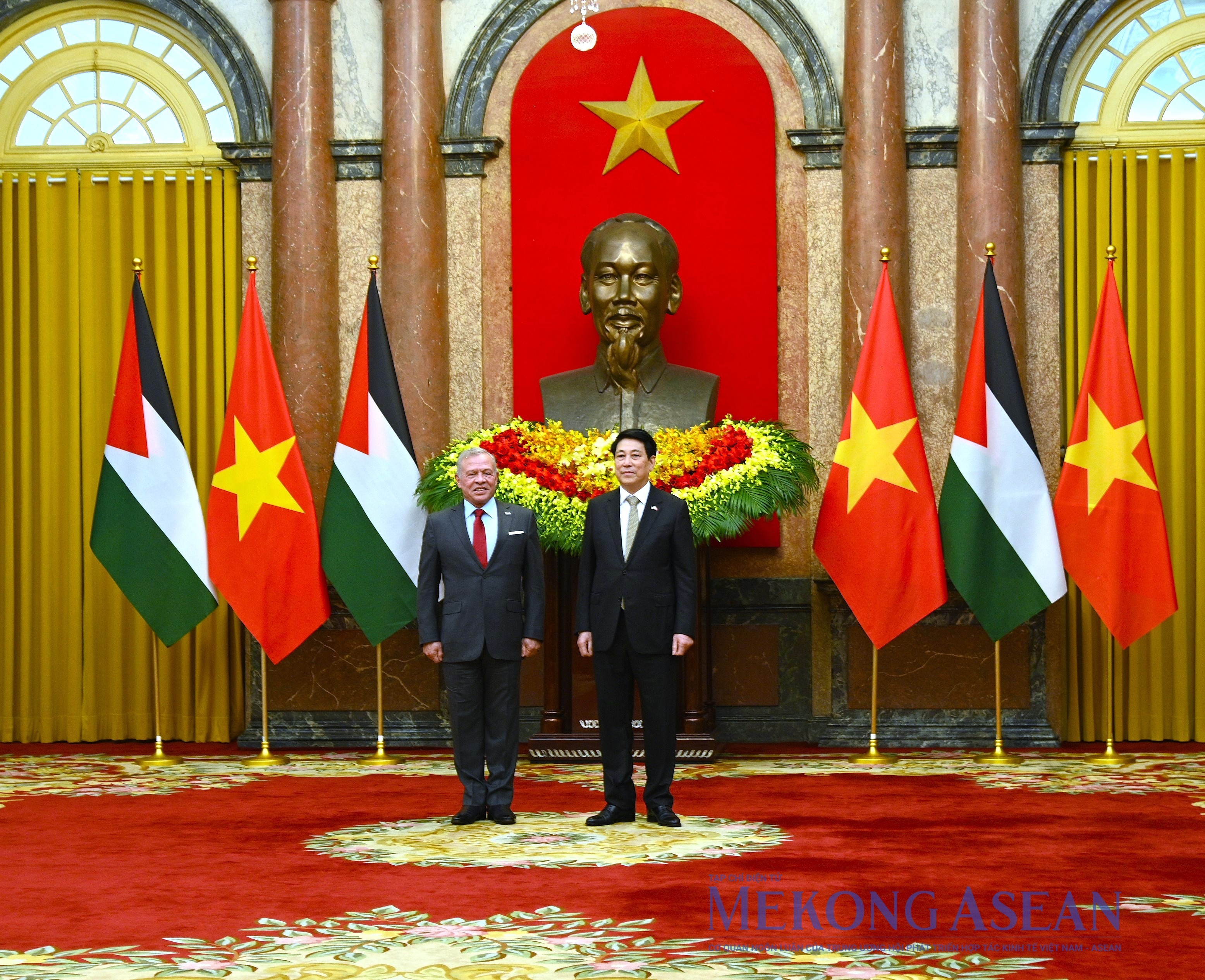 Chủ tịch nước Lương Cường chủ trì lễ đón Quốc vương Jordan