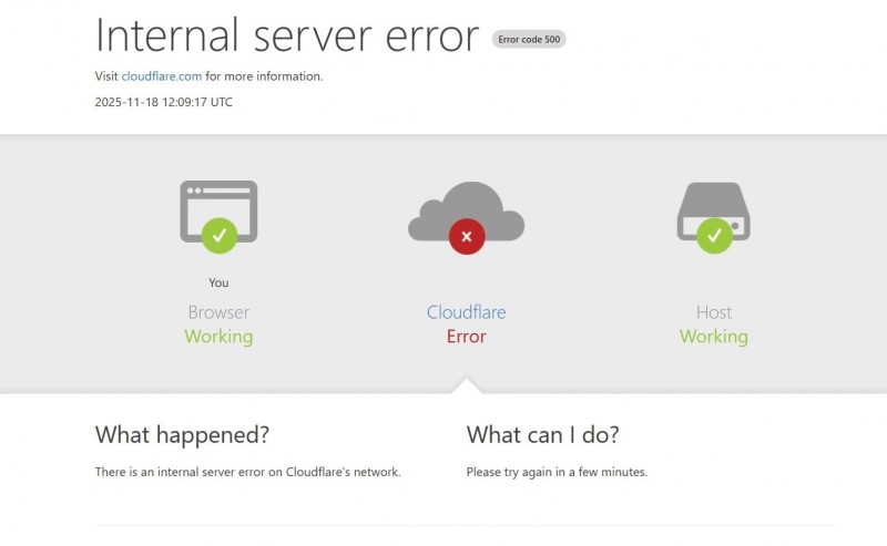 Hàng loạt trang web hiện ra thông báo “Cloudflare Error” và không thể truy cập được trong tối 18/11