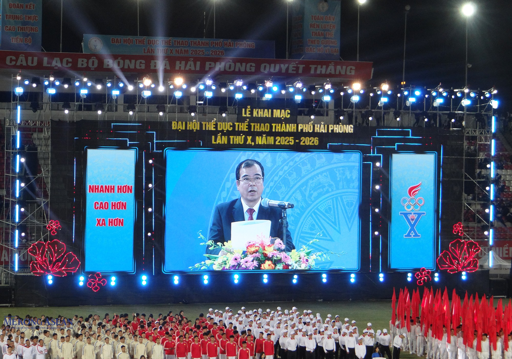 Ông Nguyễn Minh Hùng, Phó Chủ tịch UBND thành phố Hải Phòng, Trưởng Ban tổ chức Đại hội phát biểu tại lễ khai mạc. Ảnh: Phùng Nguyện/555win Login.