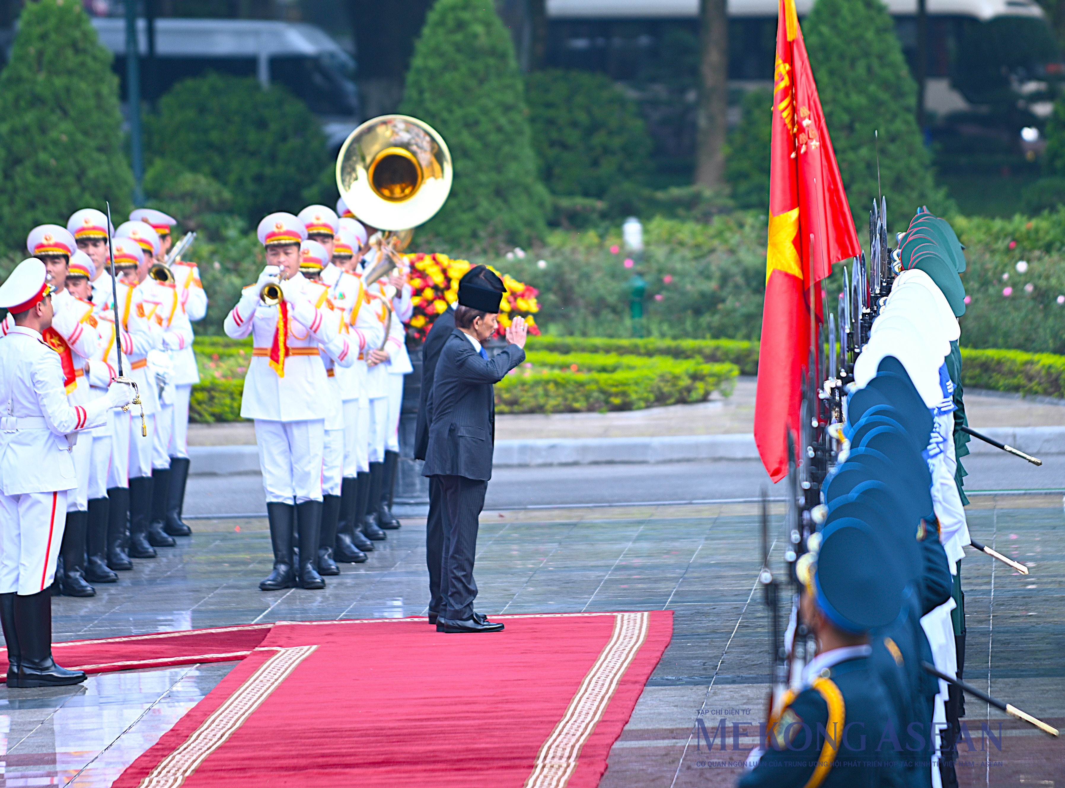 Chủ tịch nước Lương Cường chủ trì lễ đón Quốc vương Brunei