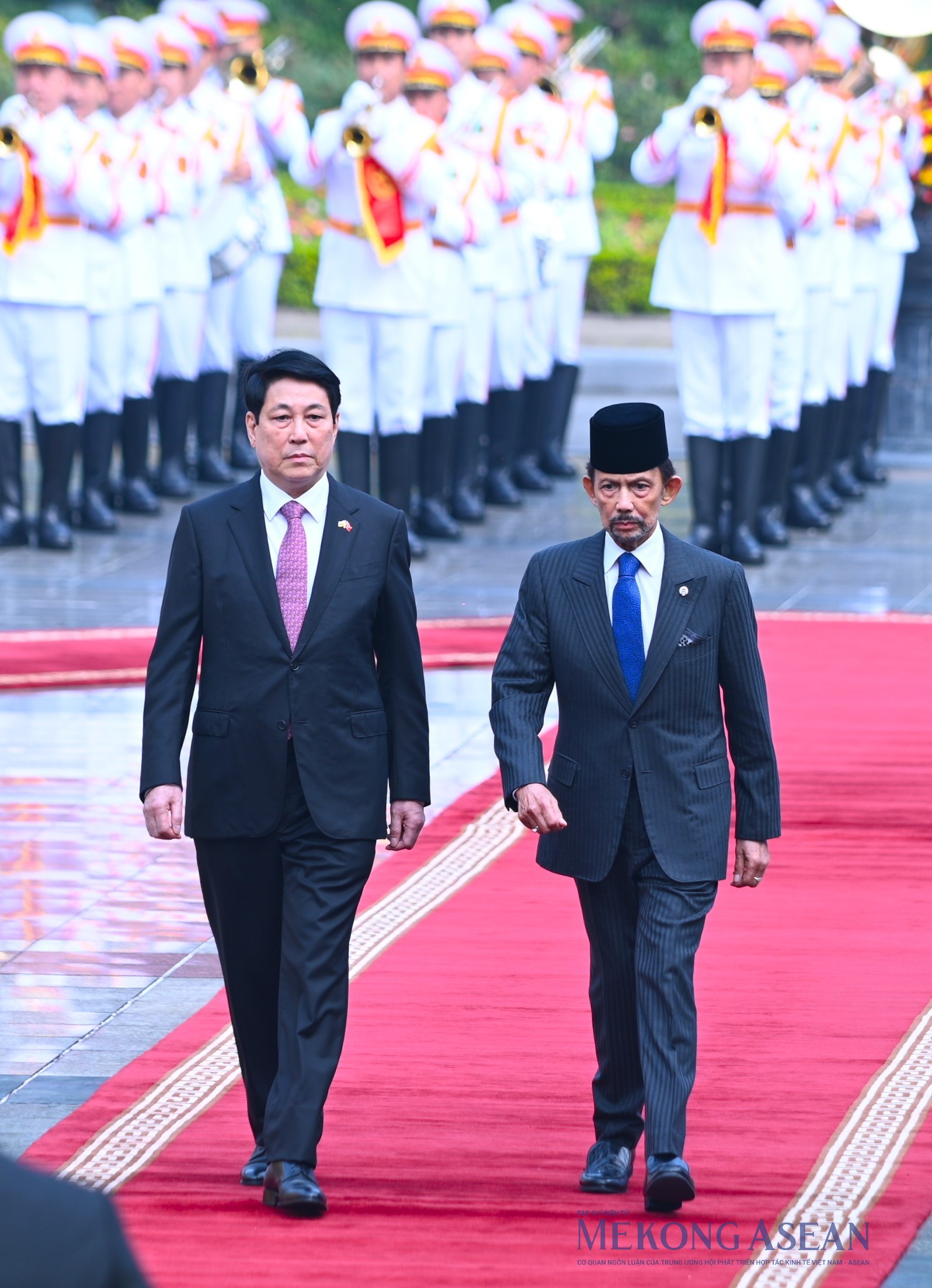 Chủ tịch nước Lương Cường chủ trì lễ đón Quốc vương Brunei