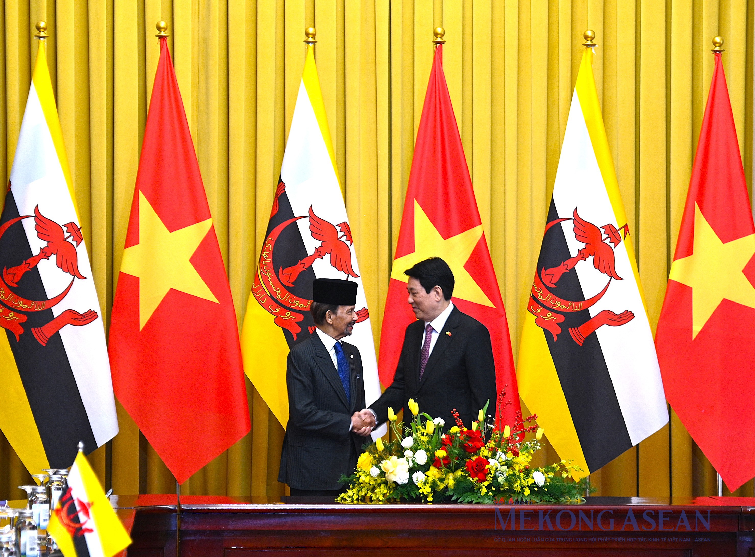 Chủ tịch nước Lương Cường chủ trì lễ đón Quốc vương Brunei