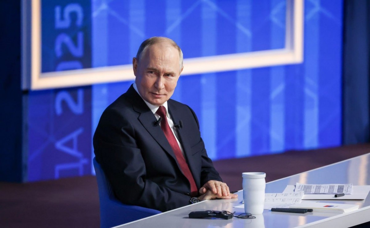 Tổng thống Nga Vladimir Putin tại cuộc họp báo tổng kết năm ở Moscow ngày 19/12. Ảnh: Bộ Ngoại giao Nga