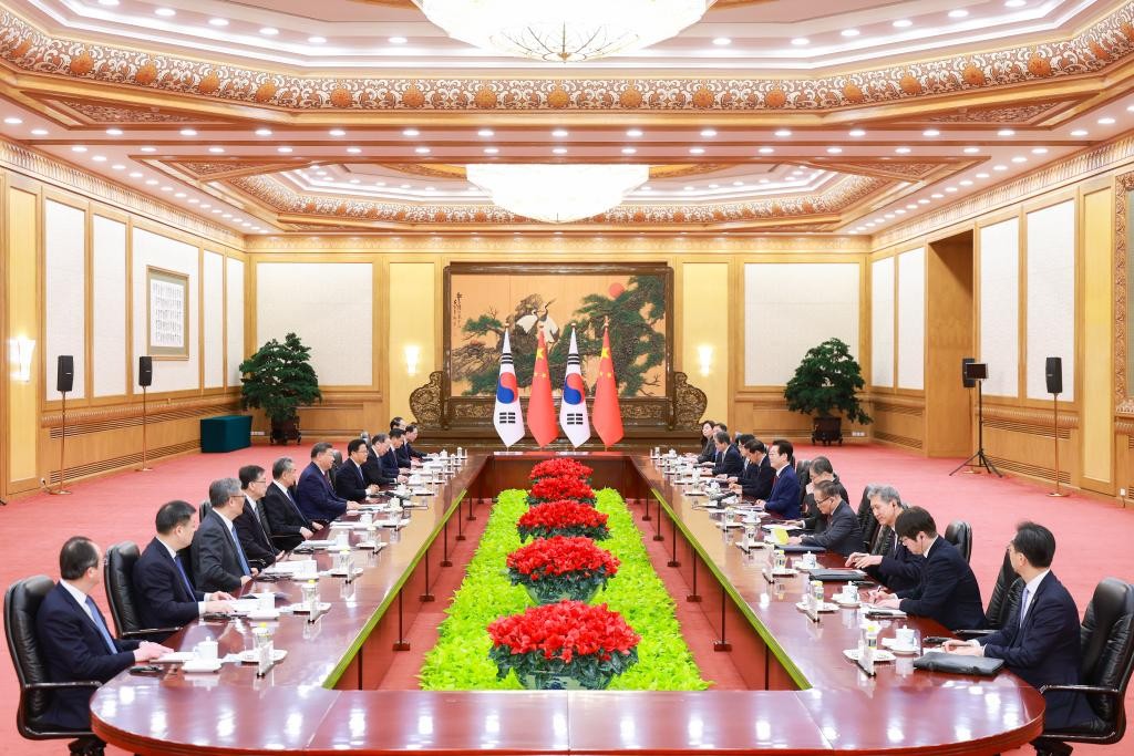 Quang cảnh cuộc hội đàm ngày 5/1. Ảnh: Tân Hoa xã