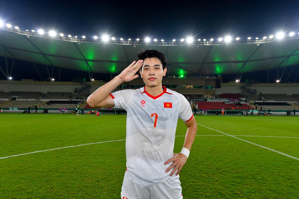 Đình Bắc ghi bàn thắng duy nhất của trận đấu. Ảnh: AFC