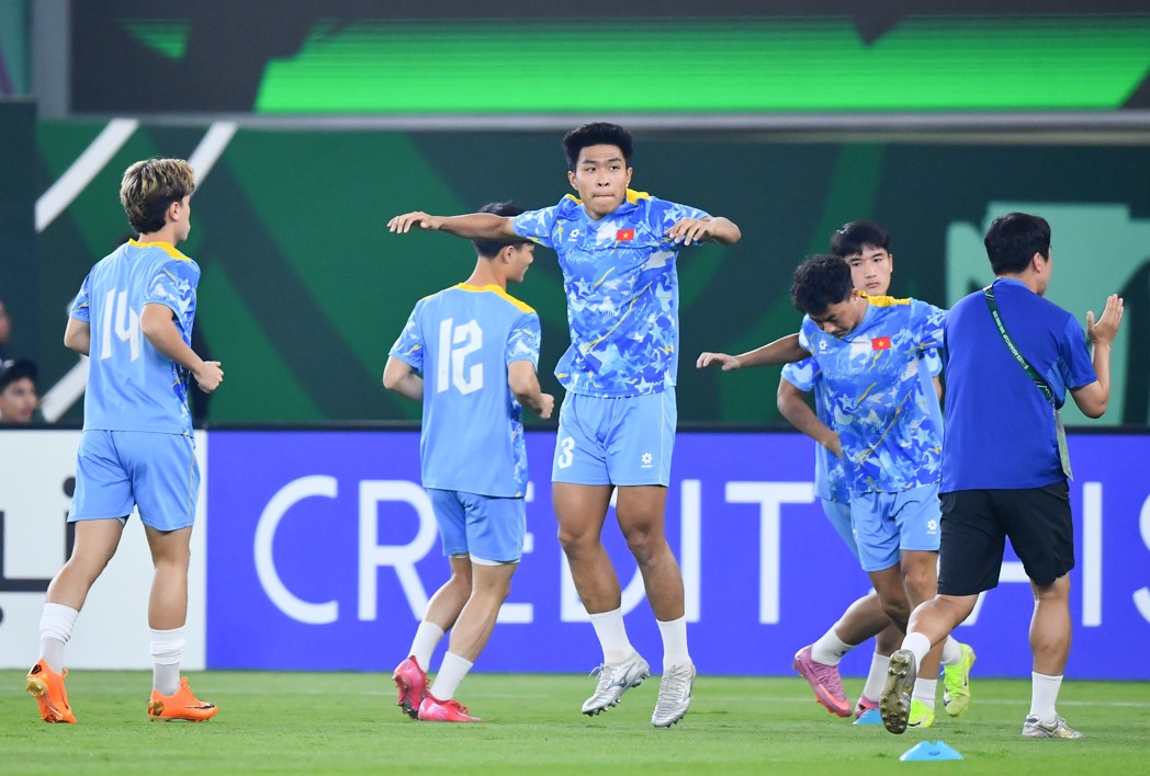 U23 Việt Nam tập luyện chiều 13/1. Ảnh: VFF