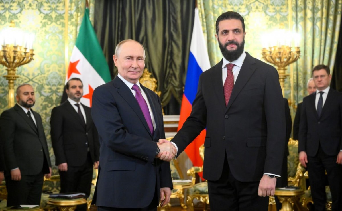 Tổng thống Nga Vladimir Putin và người đồng cấp Syria Ahmed al-Sharaa tại Điện Kremlin ngày 29/1. Ảnh: Bộ Ngoại giao Nga