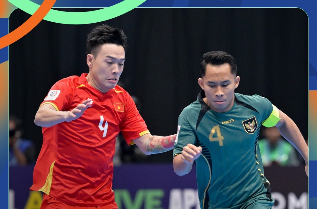 Hiệp một khép lại với tỷ số 2-0 nghiêng về Indonesia. Ảnh: AFC Asian Cup