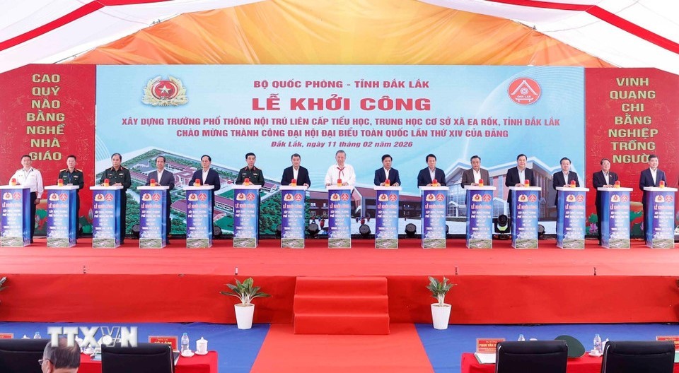 Tổng Bí thư Tô Lâm dự lễ khởi công Trường Phổ thông nội trú liên cấp tại xã Ea Rốk, Đắk Lắk