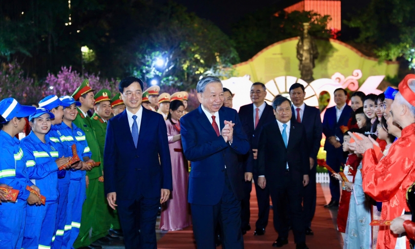 Tổng Bí thư Tô Lâm thăm, chúc Tết Đảng bộ, chính quyền và nhân dân Hà Nội