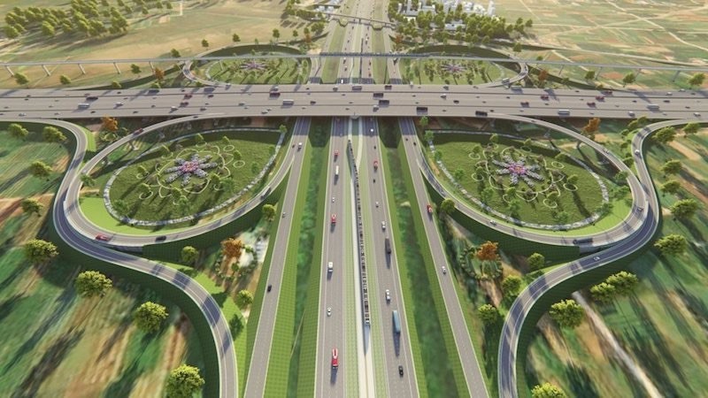 Phối cảnh tuyến đường Vành đai 4. Ảnh: VGP.