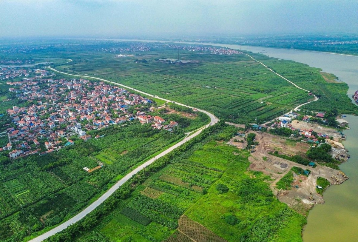 Khu vực ven sông Hồng thuộc huyện Khoái Châu, tỉnh Hưng Yên, nơi dự án được xây dựng