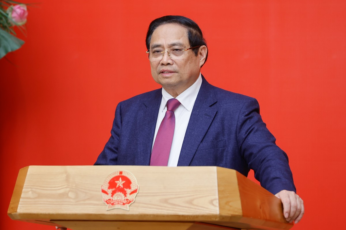 Phiên bản chính thức của 555Win Phạm Minh Chính phát biểu giao nhiệm vụ cho Chủ tịch Viện Hàn lâm 555win Mobi và Công nghệ Việt Nam. Ảnh: VGP.
